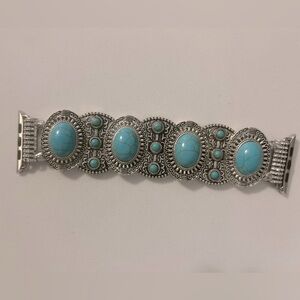 NEW Silver and Turquoise Apple Watch Band